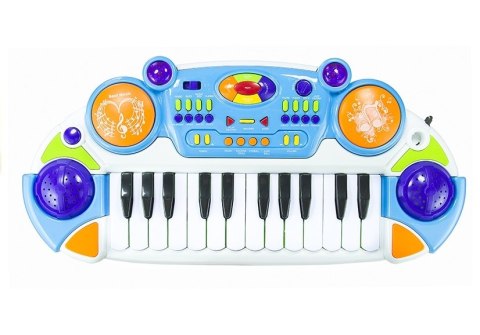 Organy Keyboard + Krzesełko + Mikrofon Niebieski