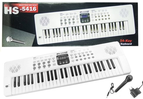 DUŻY KEYBOARD ORGANY 54 KLAWISZE MIKROFON USB