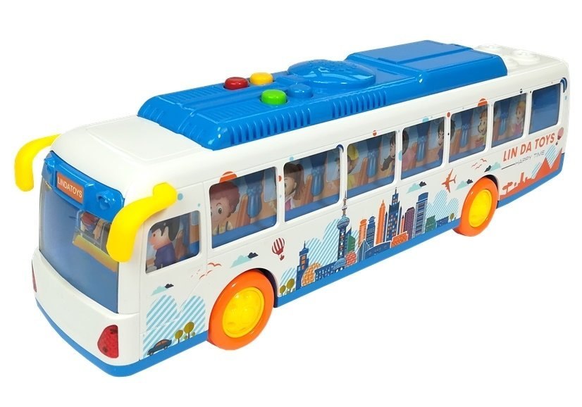 Kolorowy Autobus ze Światełkami Friction Linda