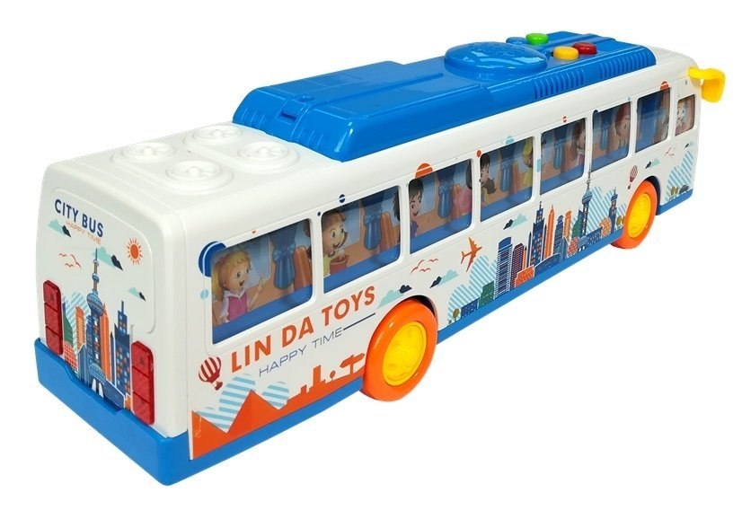 Kolorowy Autobus ze Światełkami Friction Linda