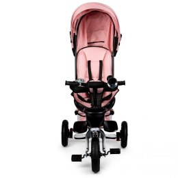 Rowerek trójkołowy obrotowy 360° Różowy Delux z daszkiem
