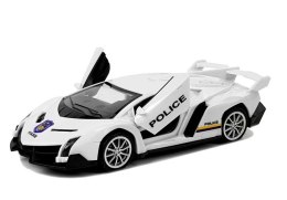 Auto Sportowe z Naciągiem i Dźwiękiem Policyjne Białe