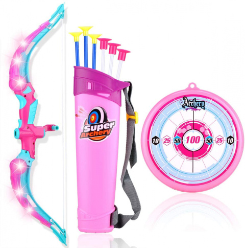 ŚWIECĄCY ŁUK DLA DZIECI KOŁCZAN TARCZA + STRZAŁY