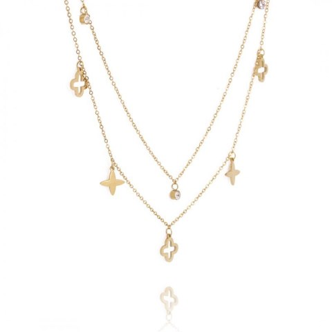 Naszyjnik stal chirurgiczna pozłacana 14k gold NST1363