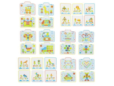 Kreatywna Mozaika, Układanka, Klocki, Wkrętarka Śrubki W Walizce 237 El