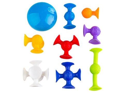 Klocki Konstrukcyjne, Kolorowe DUŻE XXL Przyssawki, Wesołe Buźki 76 Sztuk,