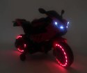 Motor na akumulator dla dzieci świecący MP3 LED MOTO-M-4-CZERWONY