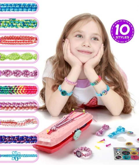 Zestaw do Robienia Bransoletek Pudełko Różowe