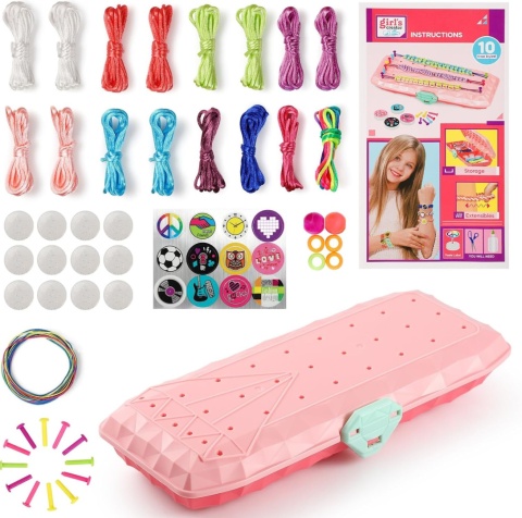 Zestaw do Robienia Bransoletek Pudełko Różowe