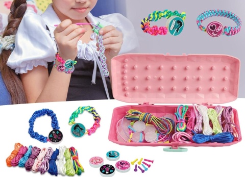 Zestaw do Robienia Bransoletek Pudełko Różowe