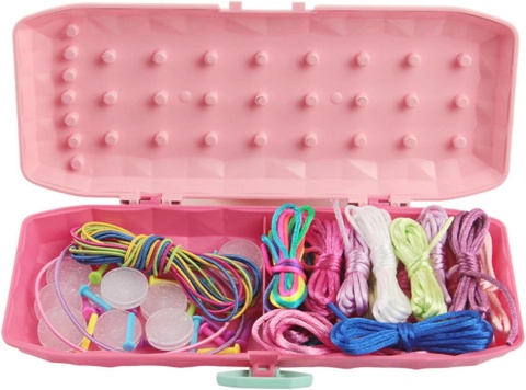Zestaw do Robienia Bransoletek Pudełko Różowe