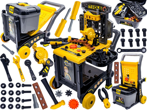 WARSZTAT WÓZEK walizka narzędzia dla dzieci 3w1