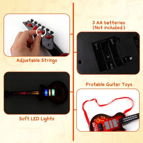 BEZPRZEWODOWA GITARA ELEKTRYCZNA DLA DZIECI