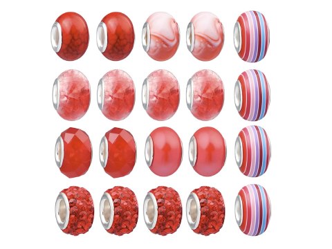 Zestaw Do Tworzenia Robienia Biżuterii, Bransoletek, Charmsy, Zawieszki, Koraliki ODCIENIE CZERWIENI + Etui