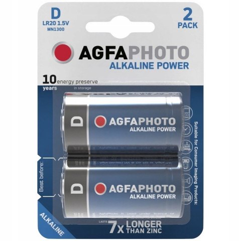 2x BATERIA AGFAPHOTO D LR20 R20 1.5V ALKALICZNA