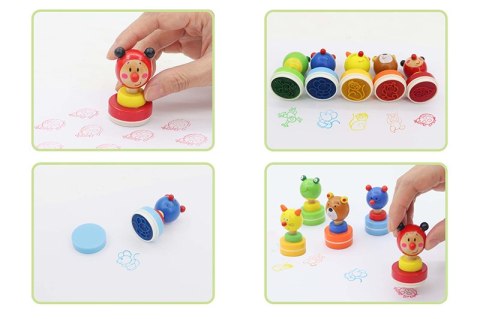 DREWNIANA PIECZĄTKA STEMPELEK TUSZ WZÓR ZWIERZĄTKO