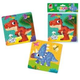 PIANKOWE PUZZLE 2W1 DINOZAURY DLA NAJMŁODSZYCH UKŁADANKA ROTER KAFER