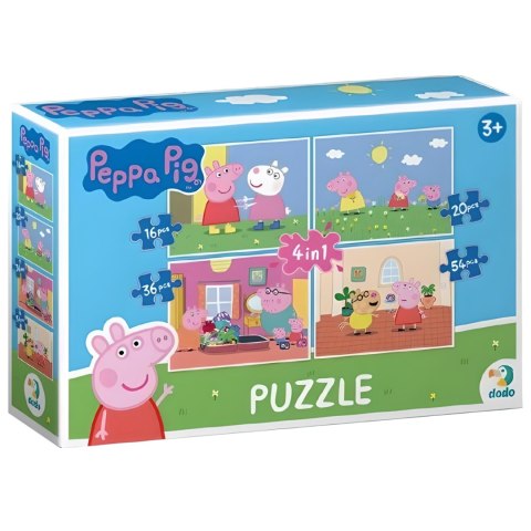 PUZZLE 4w1 ŚWINKA PEPPA UROCZE CZTERY UKŁADANKI W JEDNYM OPAKOWANIU