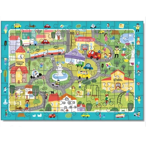 PUZZLE OBSERWACYJNE EDUKACYJNE "ŻYCIE W MIEŚCIE" 80 ELEMENTÓW UKŁADANKA