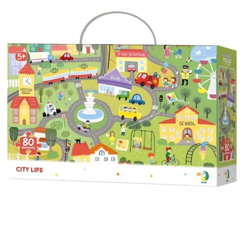 PUZZLE OBSERWACYJNE EDUKACYJNE "ŻYCIE W MIEŚCIE" 80 ELEMENTÓW UKŁADANKA