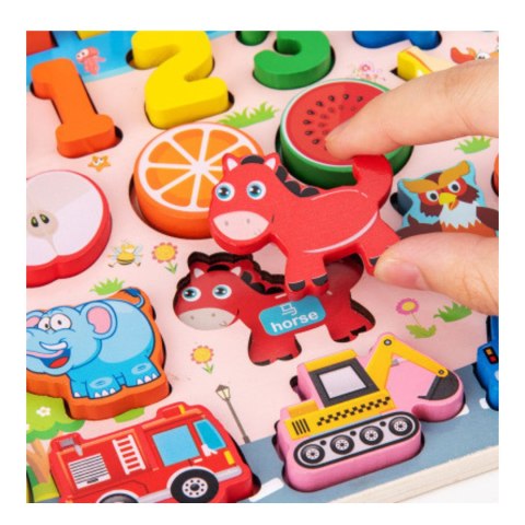 DREWNIANE ŁOWIENIE RYBEK MAGNETYCZNE GRA ZRĘCZNOŚCIOWA TRENING MÓZGU CYFRY