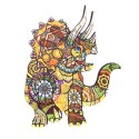 PUZZLE DREWNIANE UKŁADANKA TRICERATOPS DINOZAUR KOLOROWY OZDOBA