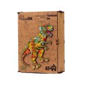 PUZZLE DREWNIANE UKŁADANKA TYRANOZAUR DINOZAUR KOLOROWY OZDOBA