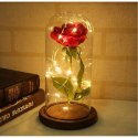 Kryształowa wieczna róża pod szklaną kopułą LED ROZ13