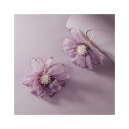 Kolczyki wiszące z kryształkami tiulowe kwiaty 10x8cm K1675FIO