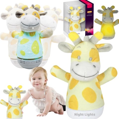 A baby soothing plush night light (giraffe doll)