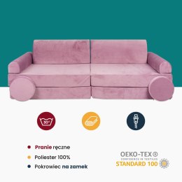 MeowBaby® Sofa dziecięca premium różowa