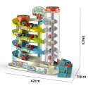 Medium five story car building: material abs, equipped with 6 cars, with lighting and electric function. The parking building ca