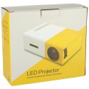Mini projektor rzutnik przenośny dla dzieci LED TFT LCD 1920x1080 24-60" USB HDMI 12V pomarańczowo-biały