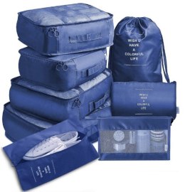 Organizery do walizki zestaw podróżny 8 sztuk akcesoria do przechowywania ubrań torby wodoodporne kosmetyczka worek na buty gran
