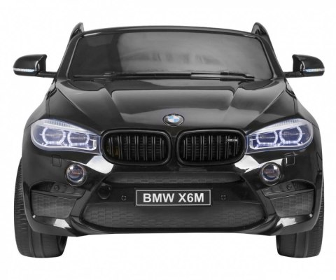 BMW X6M XXL dla 2 dzieci Czarny + Pilot + Ekoskóra + Pasy + Wolny Start + MP3 USB + LED