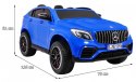 Auto Mercedes GLC 63S dla dzieci Niebieski + Napęd 4x4 + MP4 + LED + Ekoskóra + Wolny Start + EVA