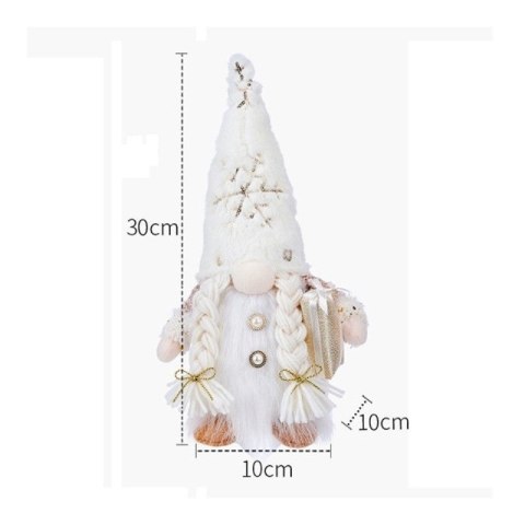 KRASNAL świąteczny świecący na baterie 30 cm Złoty Z PLUSZU KSN02Z