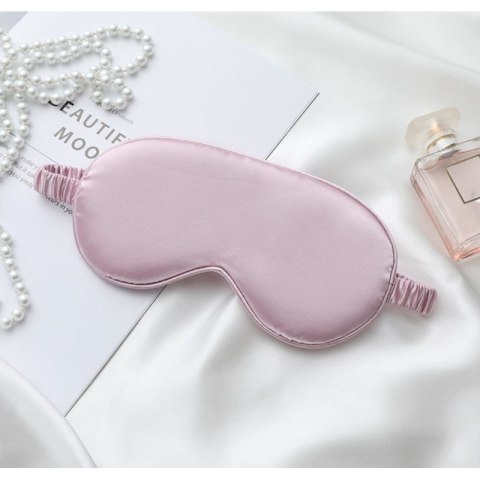 Maska na oczy do spania ELEGANT ciemny róż satynowa 20 x 9 cm OPK10CR