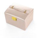 Szkatułka na biżuterię, kuferek w kolorze pudrowego różu PD49PR