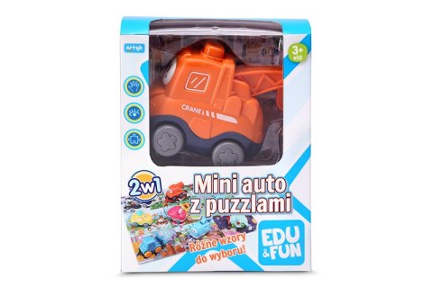 MINI AUTO SAMOCHODZIK POJAZD Z PUZZLAMI DŹWIG