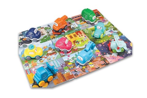 MINI AUTO SAMOCHODZIK POJAZD Z PUZZLAMI DŹWIG
