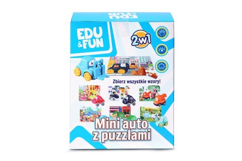 MINI AUTO SAMOCHODZIK POJAZD Z PUZZLAMI DŹWIG