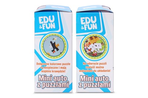 MINI AUTO SAMOCHODZIK POJAZD Z PUZZLAMI DŹWIG