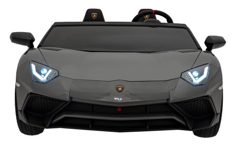 Auto Lamborghini Aventador SV na akumulator dla 2 dzieci Szary + Pilot 2,4 GHz + Pianka EVA + Audio LED