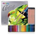 Colorino artist kredki ołówkowe okrągłe 24 kolory metalowe pudełko