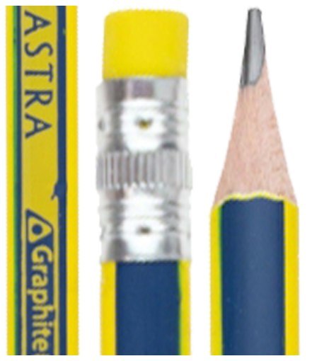 Ołówki grafitowe trójkątne HB z gumką ASTRA - 1 szt.
