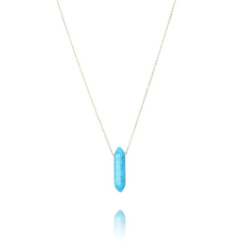 Naszyjnik Kryształ Górski stal szlachetna pozłacana 14k złotem NST1578