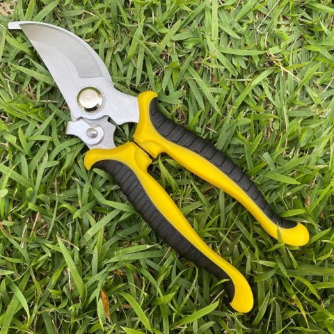 Nożyce ogrodowe do przycinania roślin, sekator ogrodowy żółty KU02