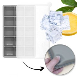 Foremki silikonowe do kostek lodów 15 kostek, szary FNL04