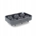 Foremki silikonowe do kostek lodów, na 6 dużych kulek lodu, szary FNL01